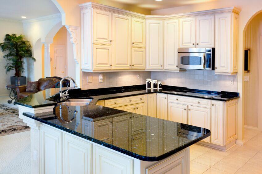 Kitchen Black Kitchen Cabinets With White Tile Countertops Incredible On 36 Inspiring Kitchens And Dark Granite PICTURES 15 Black Kitchen Cabinets With White Tile Countertops