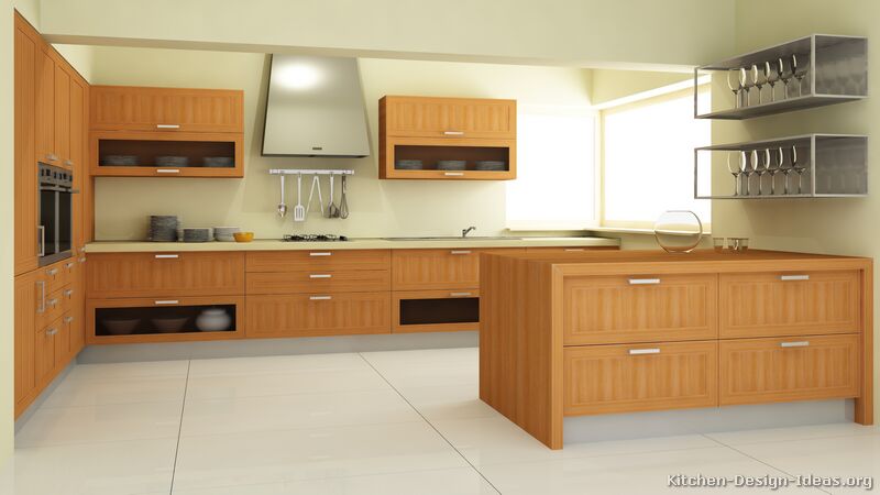 Kitchen Modern Wood Kitchen Cabinets Modern Cherry Wood Kitchen