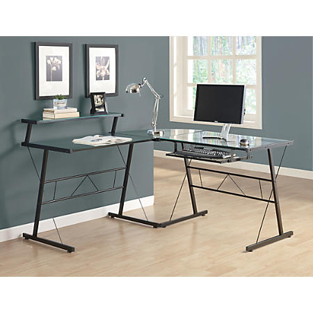 Furniture Office Depot Glass Computer Desk Stunning On Furniture