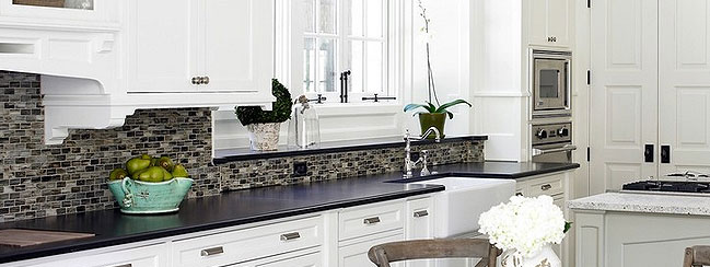 Kitchen Tile Kitchen Countertops White Cabinets Exquisite On BLACK GRANITE WHITE CABINET GLASS TILE IDEA Backsplash Com 11 Tile Kitchen Countertops White Cabinets