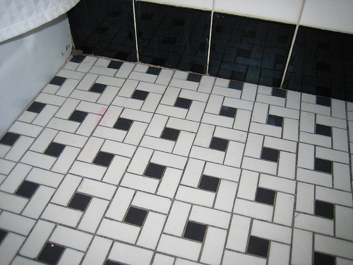 Floor Black And White Ceramic Tile