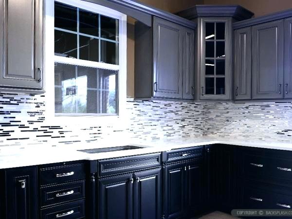 Kitchen Black Kitchen Cabinets With White Marble Countertops