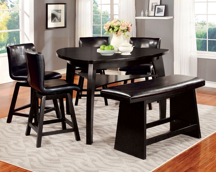 Kitchen Black Kitchen Table With Bench Marvelous On Intended For