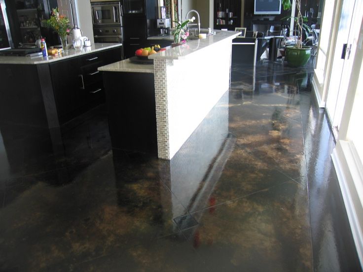 Floor Dark Stained Concrete Floors Interesting On Floor With