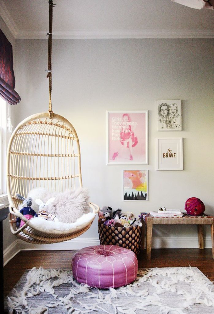girls hanging chair
