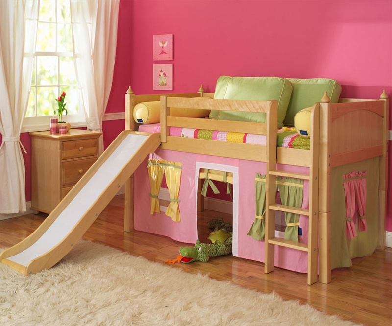 twin bed with play area underneath