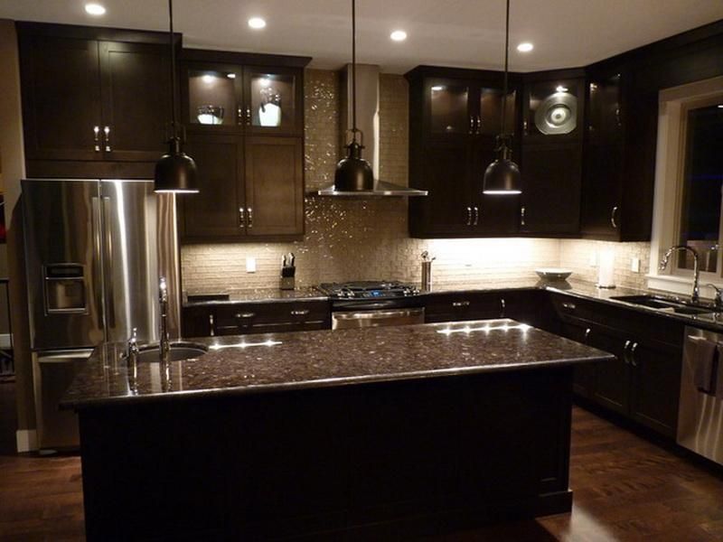 Kitchen Kitchens With Dark Cabinets Incredible On Kitchen Throughout Espresso And Grey Brown Granite Countertops Love This For 10 Kitchens With Dark Cabinets Unique On Kitchen Within Living Room Open Concept Light