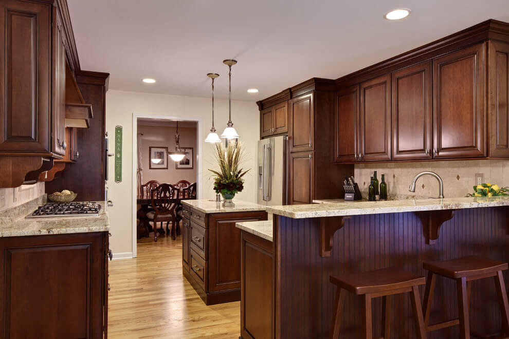 Kitchen Kitchens With Dark Cabinets Unique On Kitchen Intended For