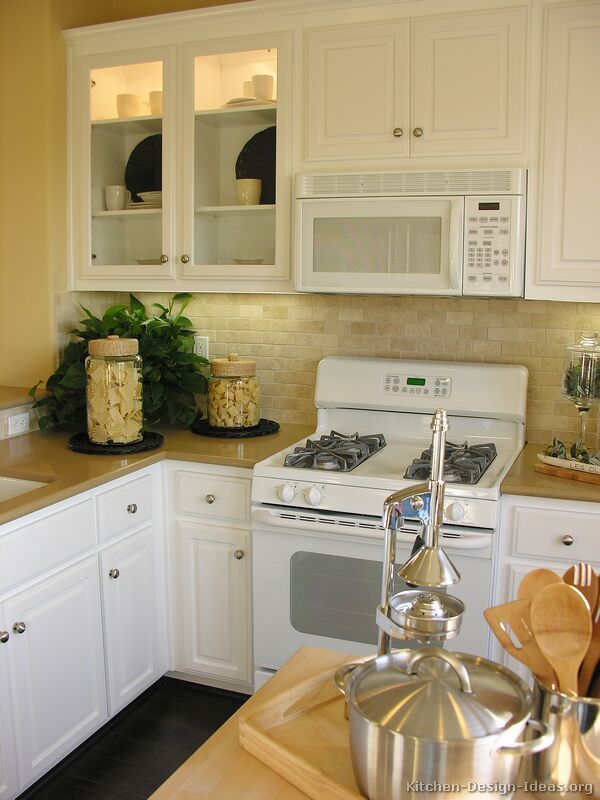 Kitchen Kitchens With White Appliances And Cabinets Brilliant On