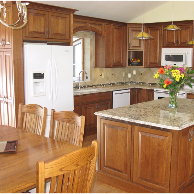 Kitchen Kitchens With White Appliances And Oak Cabinets Appliances