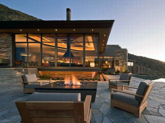 Home Modern Patio Fire Pit On Home With Regard To Outdoor Deck 4