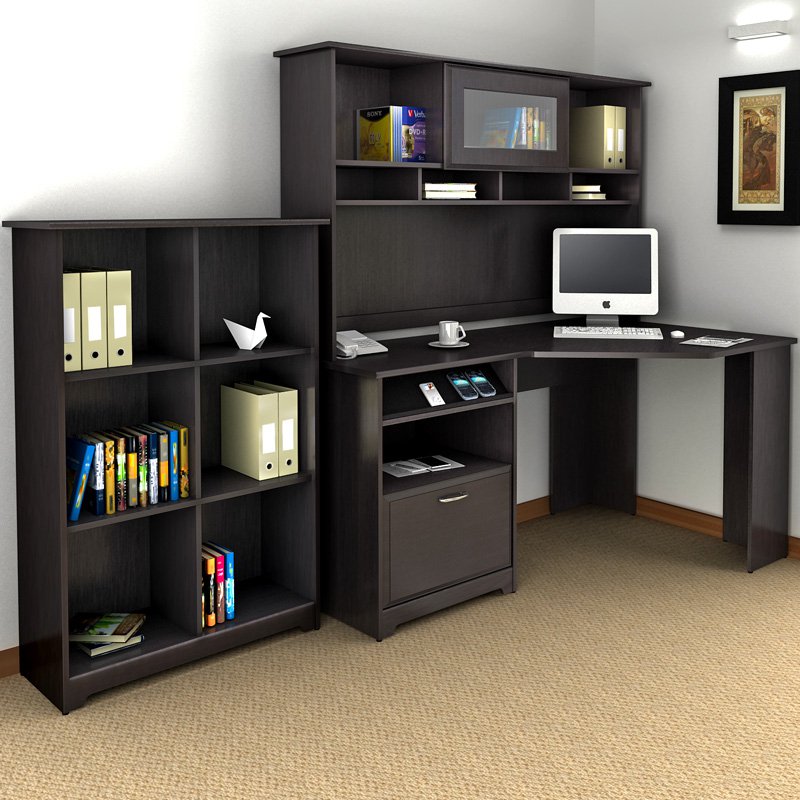 Office Office Desk With Bookshelf Innovative On Intended For