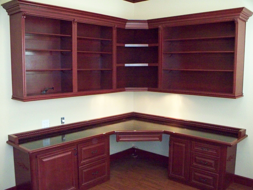 Office Office Desk With Bookshelf Plain On Inside Built In