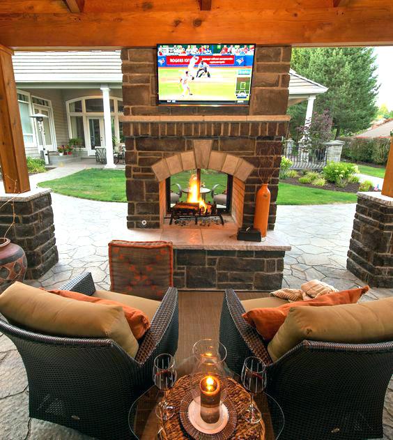 Home Patio Ideas With Fireplace Incredible On Home And Outdoor
