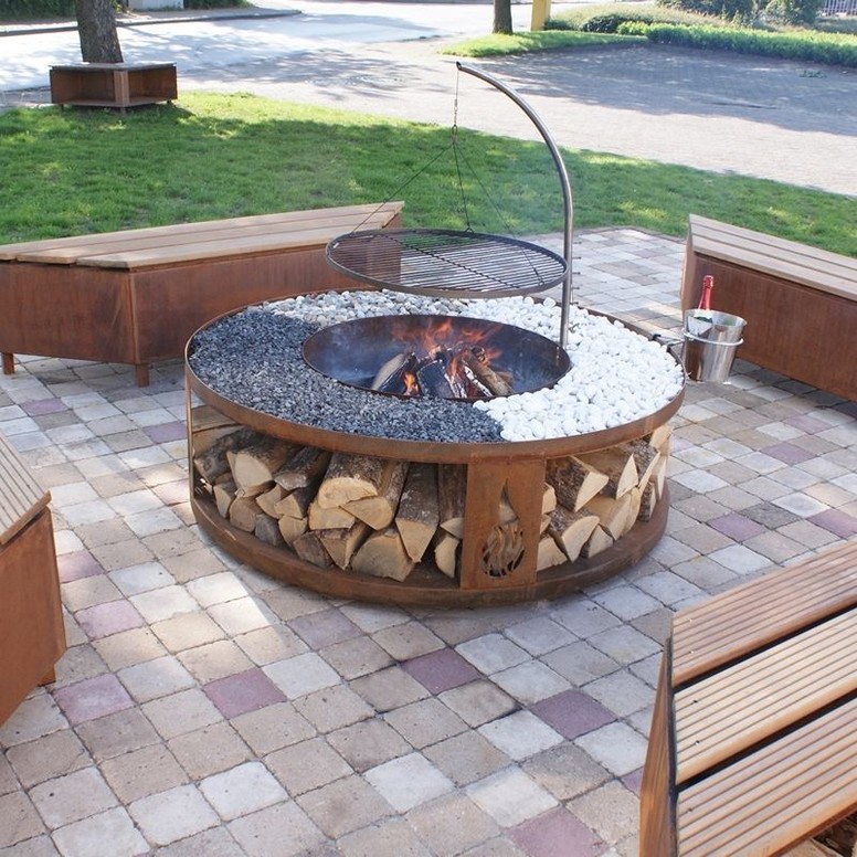 Home Patio With Fire Pit And Grill Creative On Home Davids E Stove