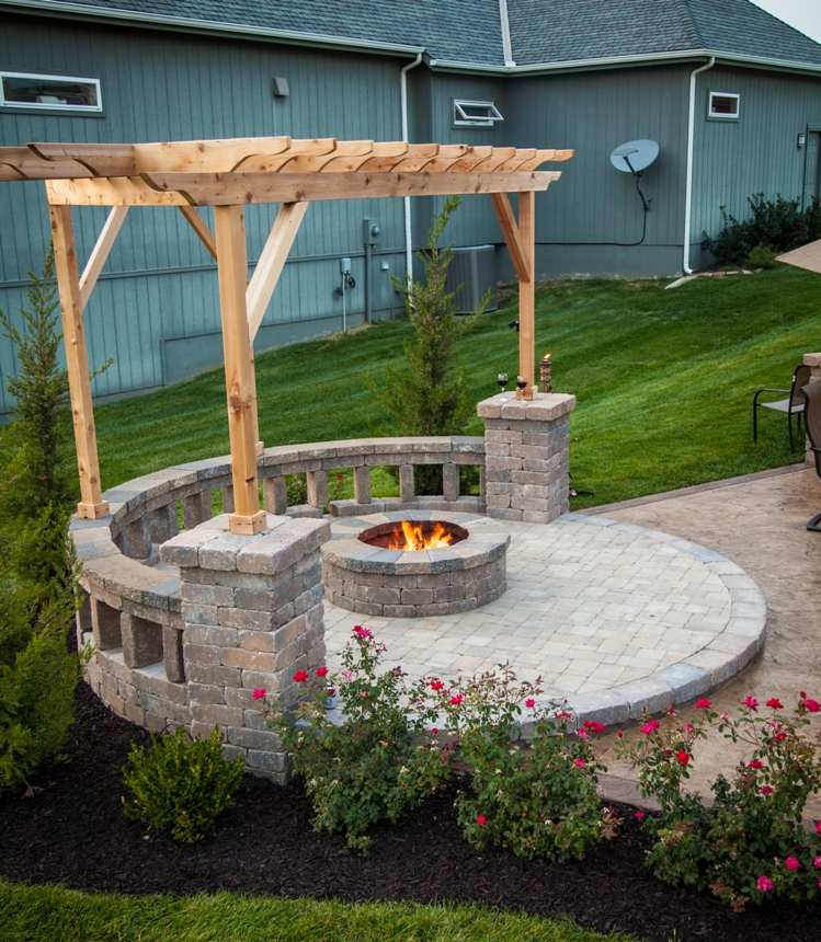 Other Patio With Fire Pit And Pergola Nice On Other Within