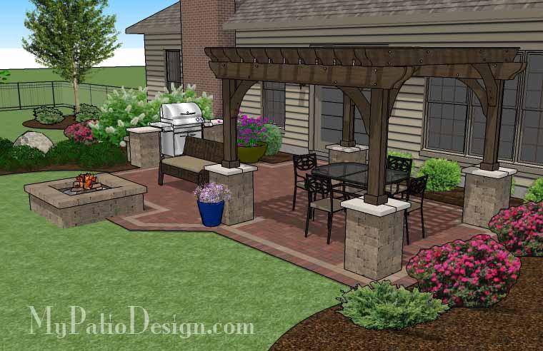 Other Patio With Fire Pit And Pergola Plain On Other Within Patios