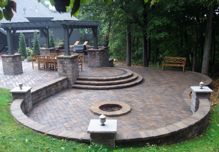 Other Patio With Fire Pit And Pergola Plain On Other Within Patios