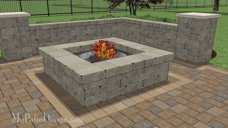 Other Patio With Square Fire Pit Astonishing On Other Stamped