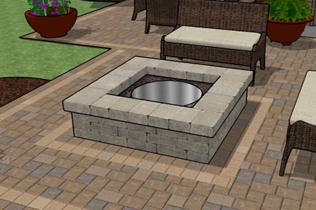 Other Patio With Square Fire Pit Astonishing On Other Stamped