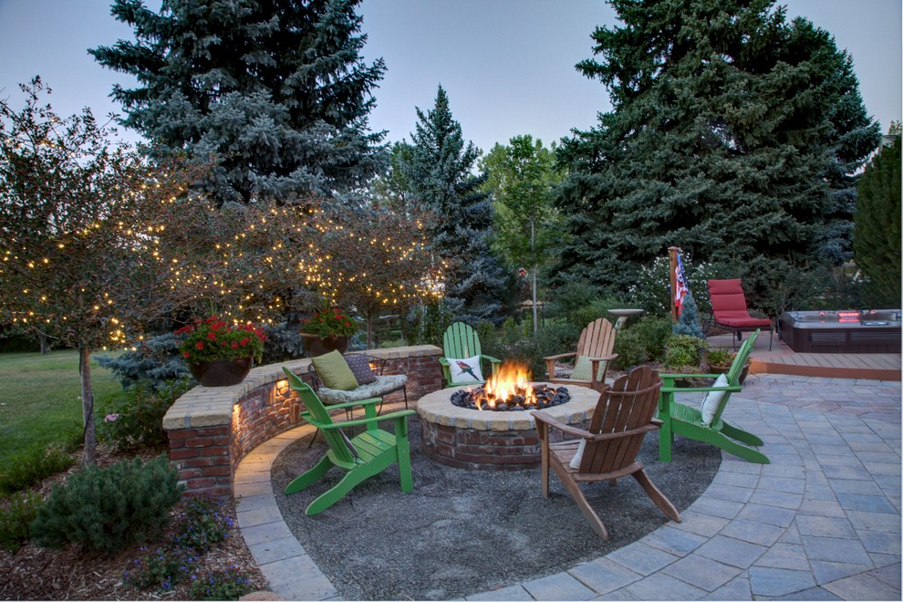 Floor Paver Patio With Gas Fire Pit With Paver Pit Home Design