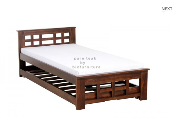 teak wood single cot price