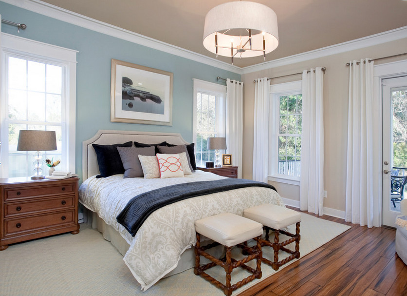 Bedroom Traditional Master Bedroom Blue Master Blue