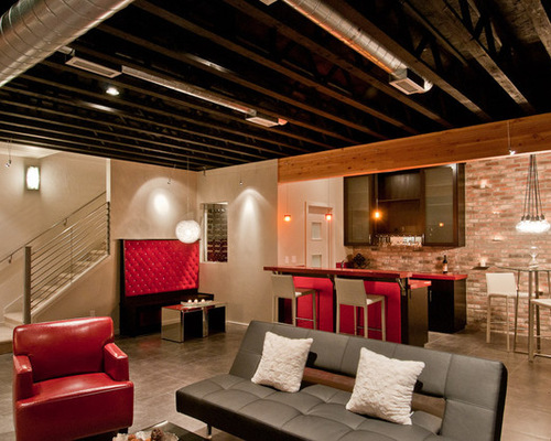 Interior Unfinished Basement Lighting Unfinished Basement