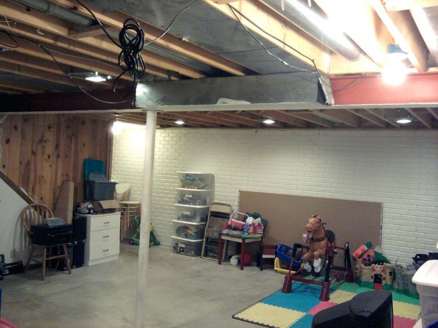 Interior Unfinished Basement Lighting Basement Lighting For