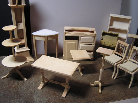 unfinished wood dollhouse furniture