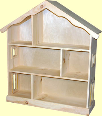 unfinished wood dollhouse