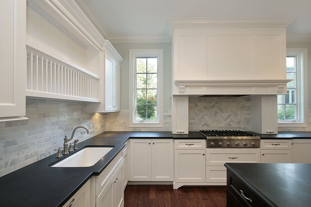 Kitchen White Kitchen Cabinets With Black Countertops Remarkable