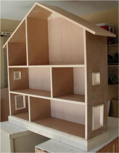 plain wood dolls house