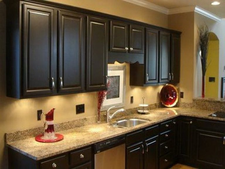 Kitchen Brown Painted Kitchen Cabinets Beautiful On In Before And