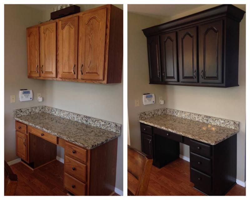 Kitchen Brown Painted Cabinets Beautiful On In Before And
