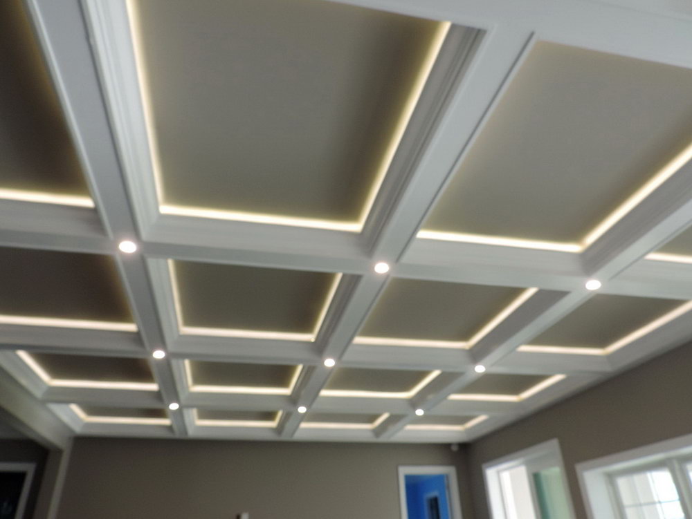 Interior Coffered Ceiling Lighting Astonishing On Interior