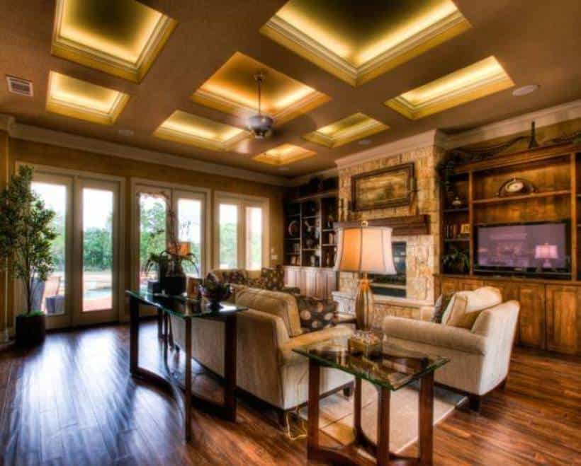 Interior Coffered Ceiling Lighting Astonishing On Interior