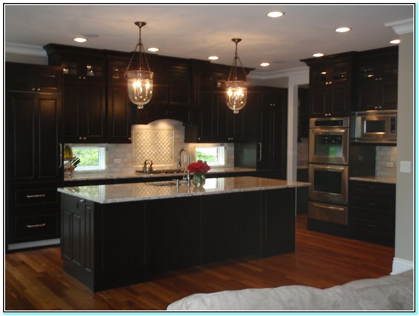 Kitchen Dark Stained Kitchen Cabinets Dark Pecan Stained Kitchen