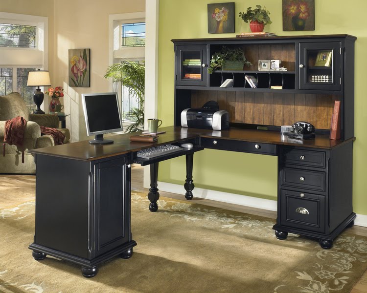 Furniture Interesting Home Office Desks Design Black Wood Office