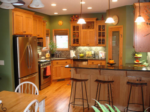 Kitchen Kitchen Color Ideas With Light Oak Cabinets Simple On