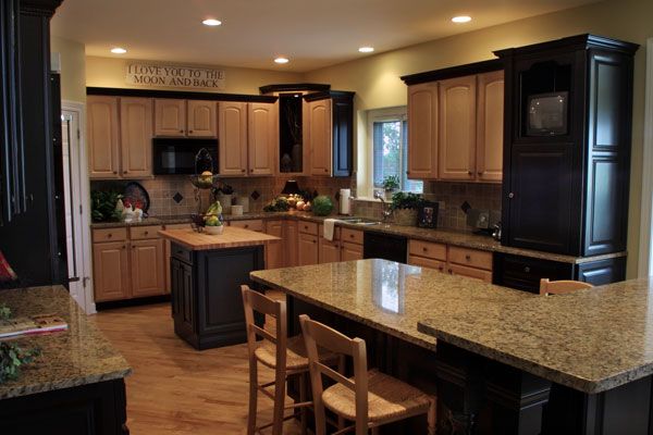Kitchen Kitchen Color Ideas With Oak Cabinets And Black Appliances