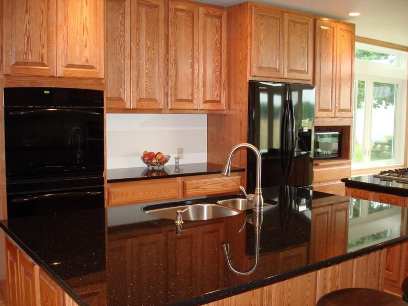 Kitchen Kitchen Color Ideas With Oak Cabinets And Black Appliances Ideas With Oak Home Design Decoration