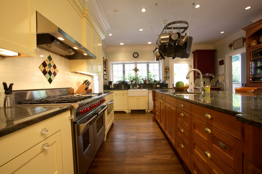 Kitchen Kitchens With Black Cabinets And Dark Wood Floors Black