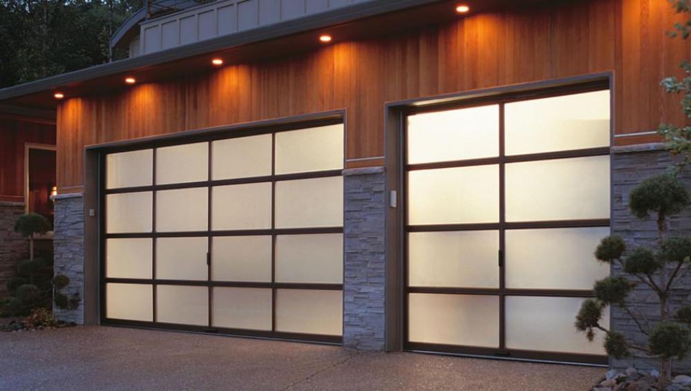 Home Modern Glass Garage Doors Charming On Home Regarding