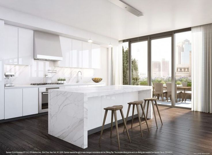 Kitchen Modern White Dark Floor