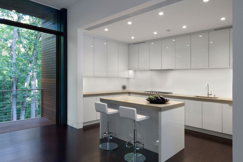 Kitchen Modern White Kitchen Dark Floor Dark Floor White Home