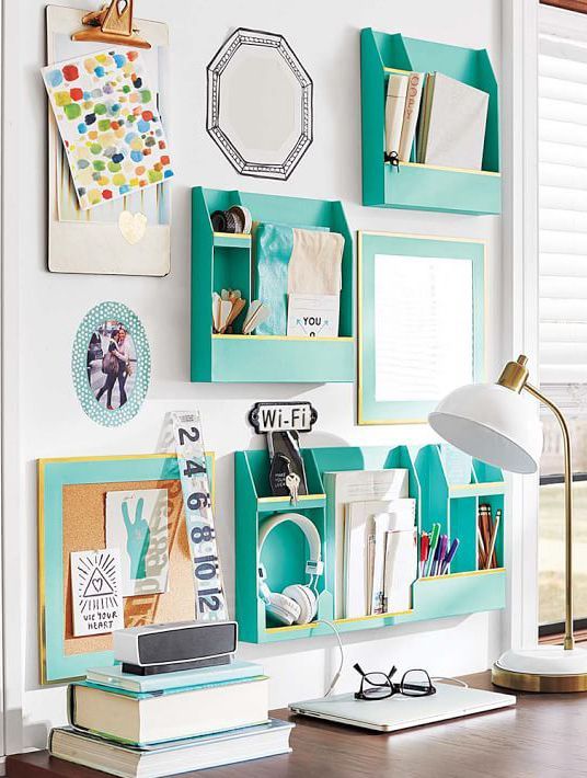 Interior Office Room Diy Decoration Blue Exquisite On