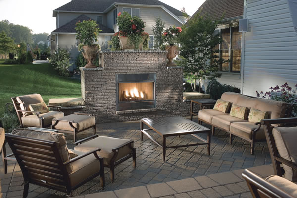 Home Patio Designs With Fireplace Charming On Home Throughout