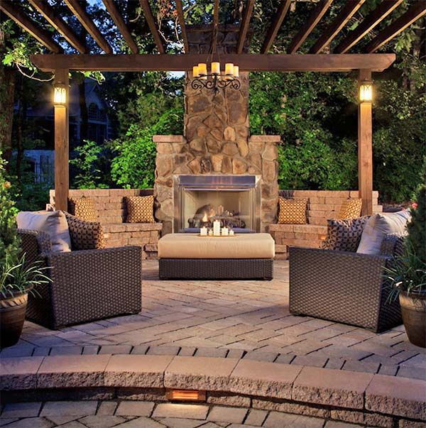 Home Patio Designs With Fireplace Delightful On Home Small Outdoor