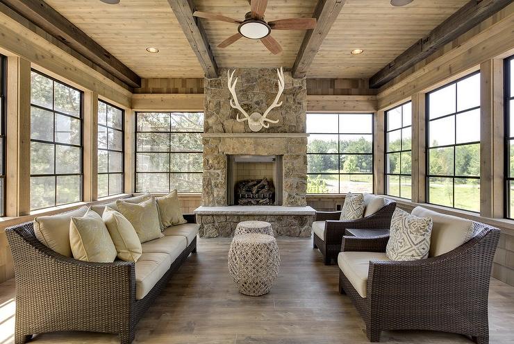 Home Sunrooms With Fireplaces Simple On Home Living Room Epic